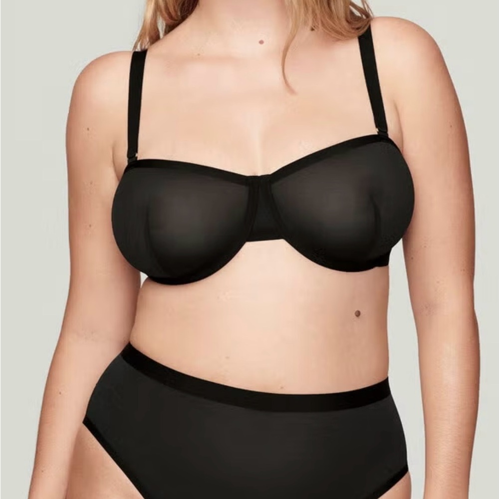 NWOT CUUP The Balconette-Mesh Bra Black - Picture 3 of 11